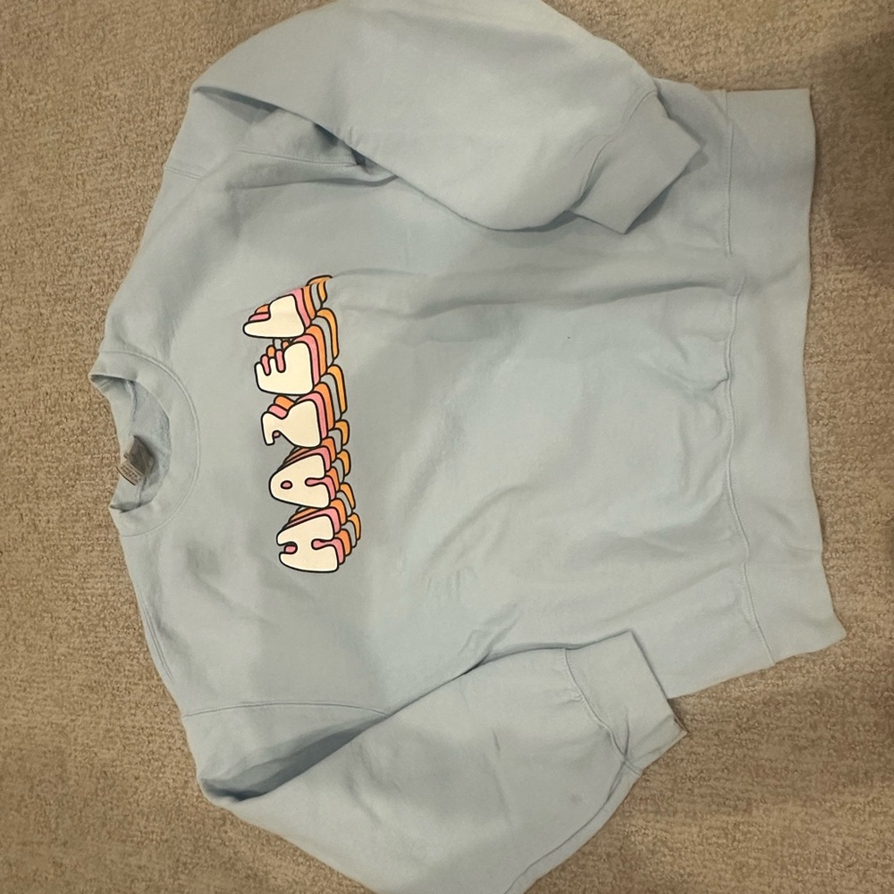 Stylish Light Blue Graphic Sweatshirt